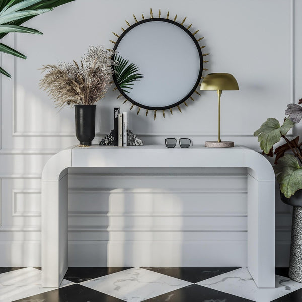 TOV Furniture White-Black Concrete Bookends - Stylish Modern Elegance for Bookshelves, Desks & Home Decor TOV-C18336