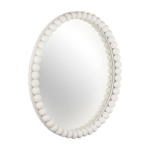 TOV Furniture Baria 30" Handcrafted Wooden Round Wall Mirror - Elevate Your Space with Organic Elegance and Charm White TOV-C18383