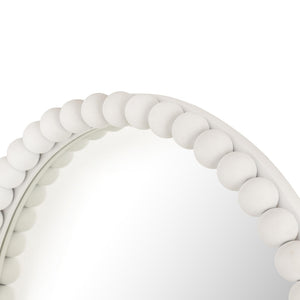 TOV Furniture Baria 30" Handcrafted Wooden Round Wall Mirror - Elevate Your Space with Organic Elegance and Charm White TOV-C18383