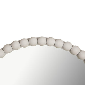 TOV Furniture Baria 30" Handcrafted Wooden Round Wall Mirror - Elevate Your Space with Organic Elegance and Charm White TOV-C18383