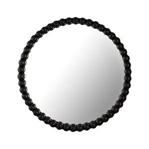 TOV Furniture Baria 30" Handcrafted Wooden Round Wall Mirror - Elevate Your Space with Organic Elegance and Charm Black TOV-C18396