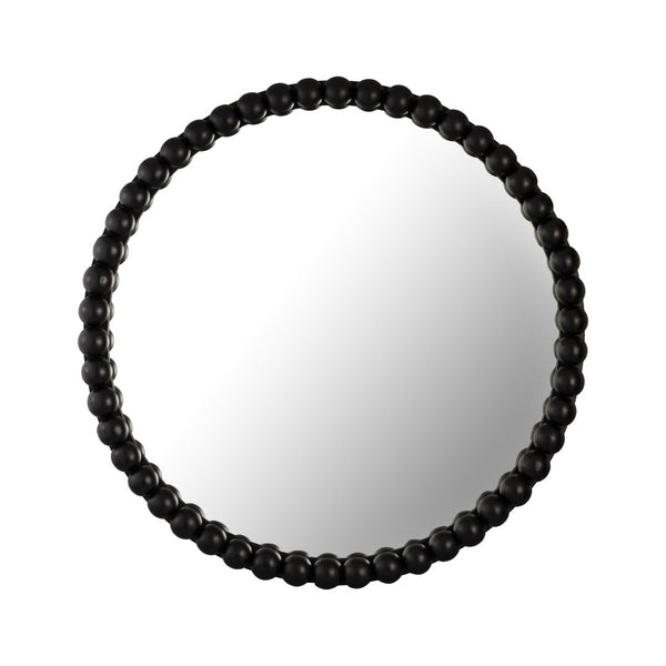 TOV Furniture Baria 30" Handcrafted Wooden Round Wall Mirror - Elevate Your Space with Organic Elegance and Charm Black TOV-C18396