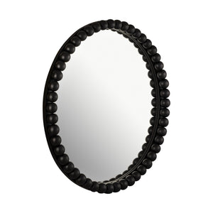 TOV Furniture Baria 30" Handcrafted Wooden Round Wall Mirror - Elevate Your Space with Organic Elegance and Charm Black TOV-C18396