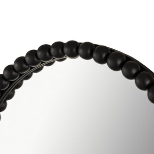 TOV Furniture Baria 30" Handcrafted Wooden Round Wall Mirror - Elevate Your Space with Organic Elegance and Charm Black TOV-C18396