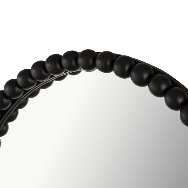 TOV Furniture Baria 30" Handcrafted Wooden Round Wall Mirror - Elevate Your Space with Organic Elegance and Charm Black TOV-C18396