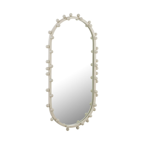 TOV Furniture Bubbles Ivory Oval Wall Mirror - Whimsical Bubble Accents for Elegant Home Decor & Entryways Large TOV-C18414
