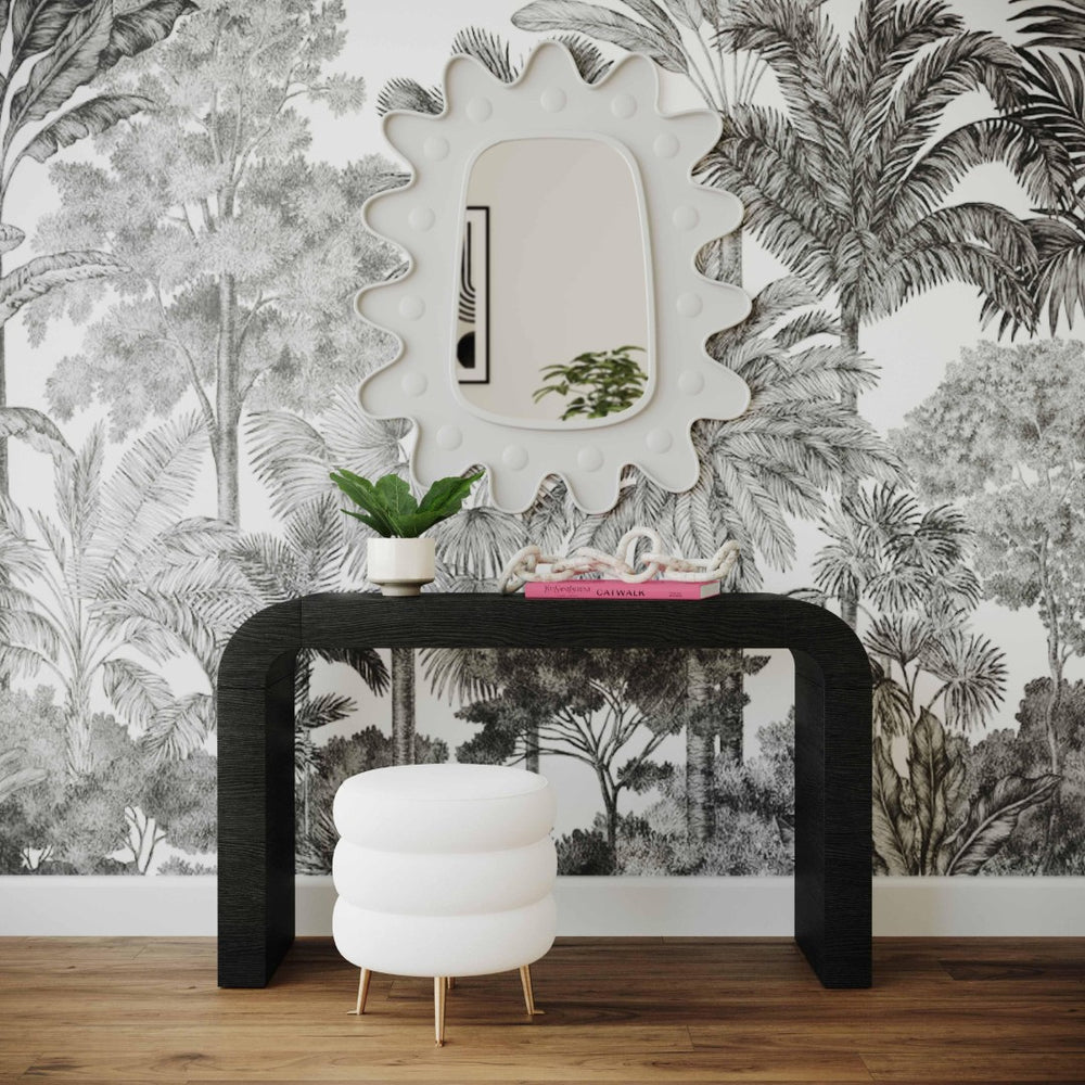 TOV Furniture Genesis Contemporary Wall Mirror - Abstract Artful Design for Entryways, Bedrooms, and Living Spaces White TOV-C18415