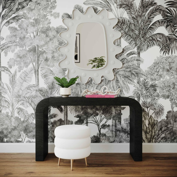 TOV Furniture Genesis Contemporary Wall Mirror - Abstract Artful Design for Entryways, Bedrooms, and Living Spaces White TOV-C18415