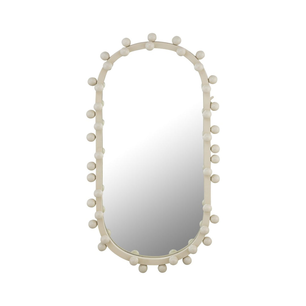 TOV Furniture Bubbles Ivory Oval Wall Mirror - Whimsical Bubble Accents for Elegant Home Decor & Entryways Small TOV-C18422