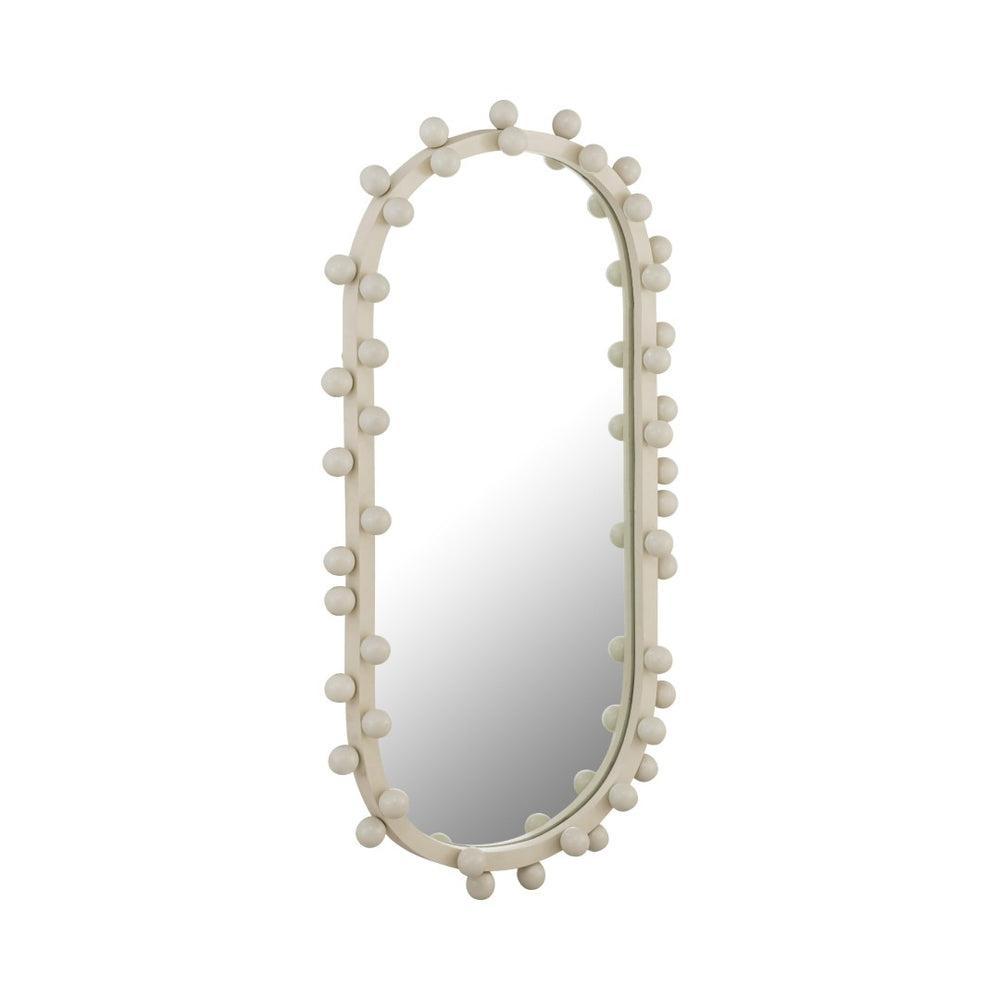 TOV Furniture Bubbles Ivory Oval Wall Mirror - Whimsical Bubble Accents for Elegant Home Decor & Entryways Small TOV-C18422