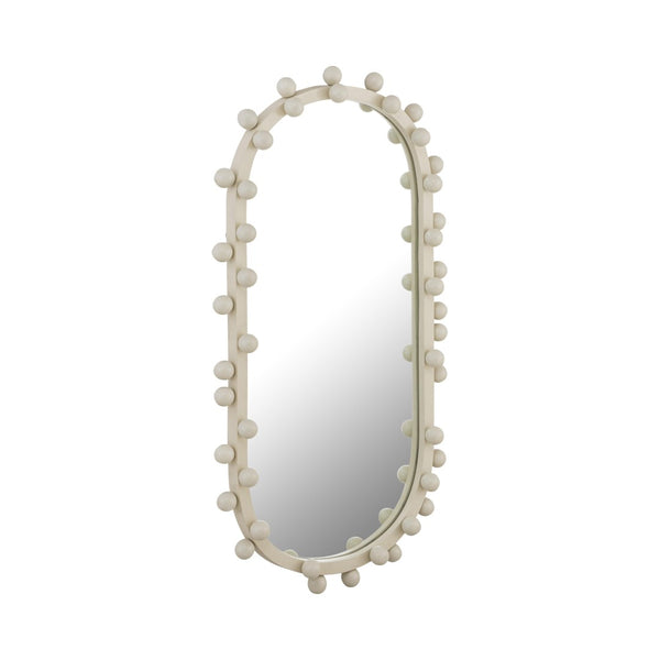TOV Furniture Bubbles Ivory Oval Wall Mirror - Whimsical Bubble Accents for Elegant Home Decor & Entryways Small TOV-C18422