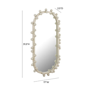 TOV Furniture Bubbles Ivory Oval Wall Mirror - Whimsical Bubble Accents for Elegant Home Decor & Entryways Small TOV-C18422