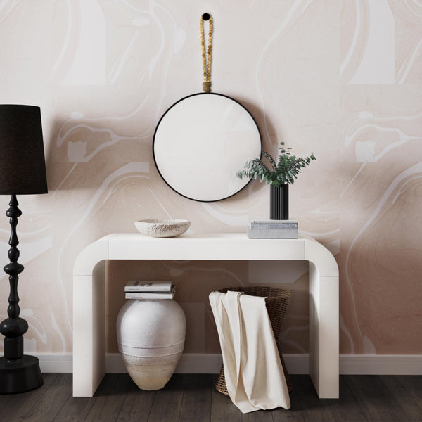 TOV Furniture Jenna Concrete Table Vase - Modern Minimalist Design with Sculptural Grooves for Elegant Décor Black TOV-C18427