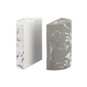 TOV Furniture Terra Concrete Bookends – Elegant Modern Support with White & Grey Marble Veneer for Stylish Decor TOV-C18428