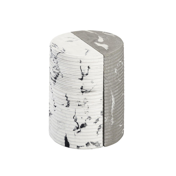 TOV Furniture Terra Concrete Bookends – Elegant Modern Support with White & Grey Marble Veneer for Stylish Decor TOV-C18428