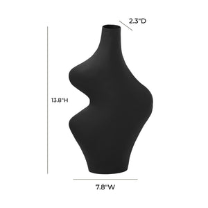 TOV Furniture Tarri Black Steel Vase – Modern Sculptural Decor Piece with Textured Finish for Any Room Accent TOV-C18438