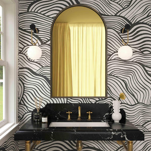 TOV Furniture Hadley Arched Wall Mirror 24"x40" - Elegant Bronze Frame & Gold-Tinted Glass for Stylish Decor TOV-C18476