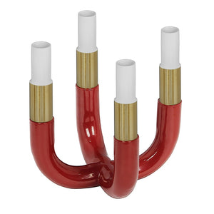 TOV Furniture Kaonashi Candelabra - Handcrafted Iron & Aluminum Centerpiece for Elegant Home Décor and Ambiance Burgundy TOV-C18489