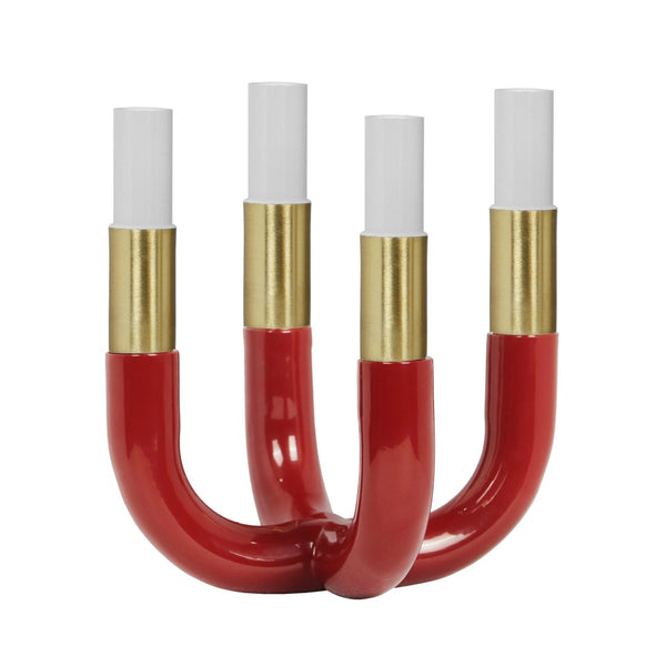 TOV Furniture Kaonashi Candelabra - Handcrafted Iron & Aluminum Centerpiece for Elegant Home Décor and Ambiance Burgundy TOV-C18489