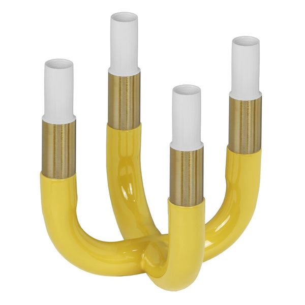 TOV Furniture Kaonashi Candelabra - Handcrafted Iron & Aluminum Centerpiece for Elegant Home Décor and Ambiance Yellow TOV-C18490