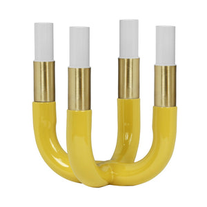 TOV Furniture Kaonashi Candelabra - Handcrafted Iron & Aluminum Centerpiece for Elegant Home Décor and Ambiance Yellow TOV-C18490