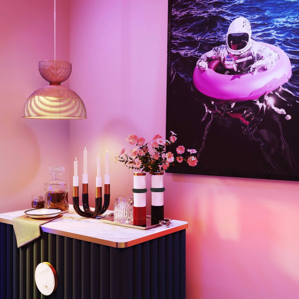 TOV Furniture Kaonashi Vase - Bold Memphis Postmodern Design, Handmade Metal Art for Stylish Home Decor Accents Black TOV-C18491