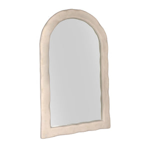 TOV Furniture Kaia Cream Textured Floor Mirror - Sculptural Arched Design for Elegant Spaces, 48"x79" Perfect Fit TOV-C18494