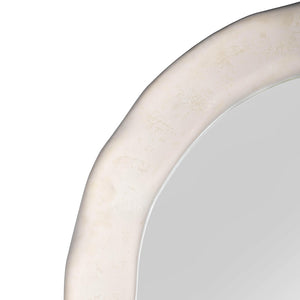 TOV Furniture Kaia Cream Textured Floor Mirror - Sculptural Arched Design for Elegant Spaces, 48"x79" Perfect Fit TOV-C18494