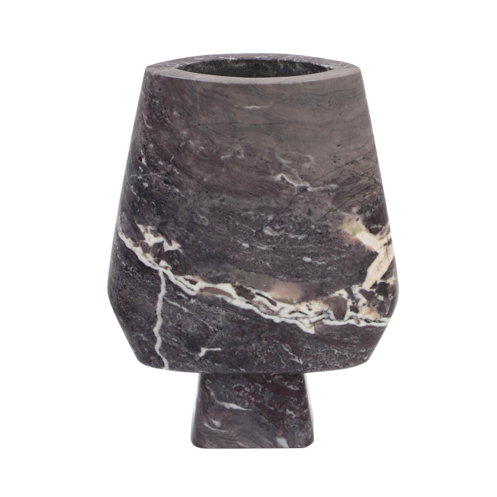 TOV Furniture Samma Grey Marble Vase - Handcrafted Modern Décor with Unique Natural Beauty for Any Space Large TOV-C18510