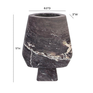 TOV Furniture Samma Grey Marble Vase - Handcrafted Modern Décor with Unique Natural Beauty for Any Space Large TOV-C18510