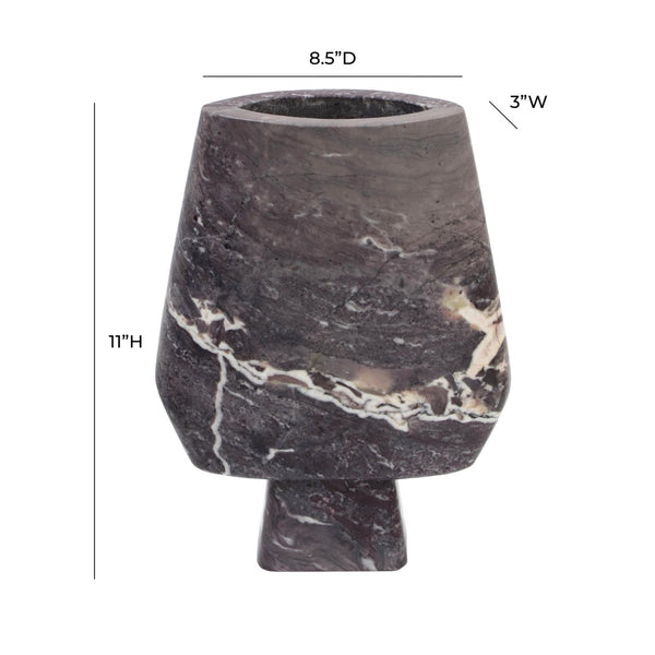 TOV Furniture Samma Grey Marble Vase - Handcrafted Modern Décor with Unique Natural Beauty for Any Space Large TOV-C18510