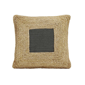 TOV Furniture Blank Mind 17" Square Throw Pillow - Handcrafted Rustic Charm for Cozy Living Spaces and Accents Black/Natural TOV-C18516