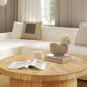 TOV Furniture Blank Mind 17" Square Throw Pillow - Handcrafted Rustic Charm for Cozy Living Spaces and Accents Black/Natural TOV-C18516