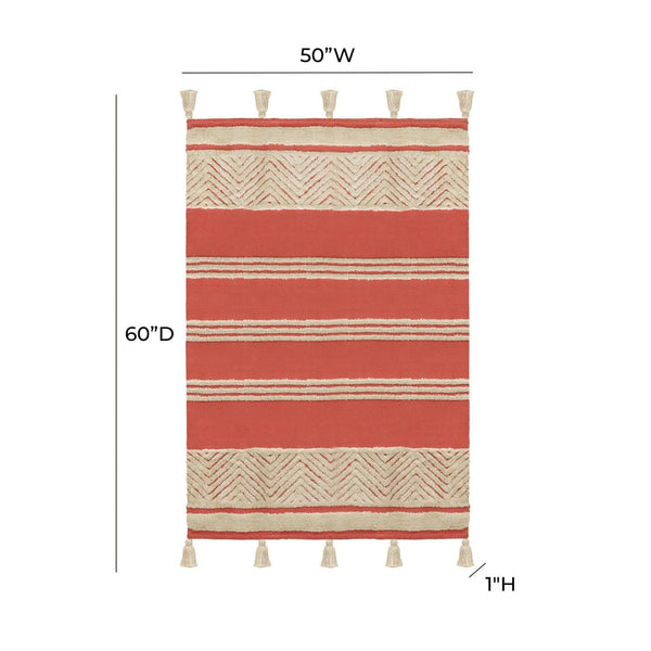 TOV Furniture Jassey Throw - Handwoven Cozy Accent Blanket for Stylish Home Decor, Lightweight & Versatile Comfort Pink TOV-C18518