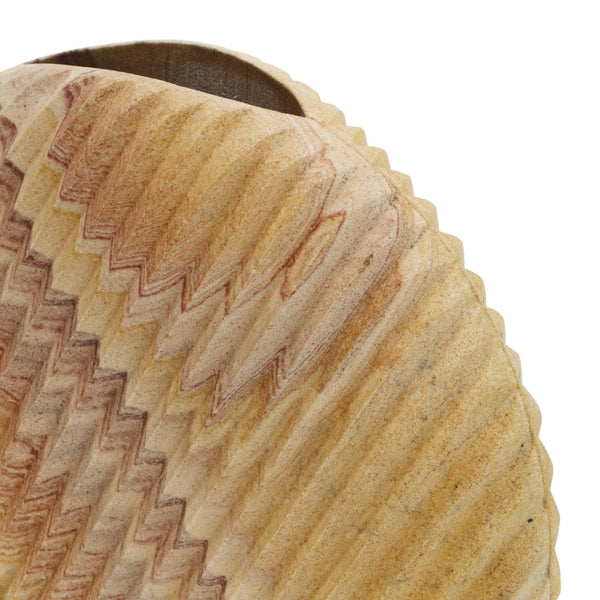 TOV Furniture Saava Shell Stone Vase - Handcrafted Sandstone Art Piece for Coastal Elegance & Floral Displays TOV-C18520