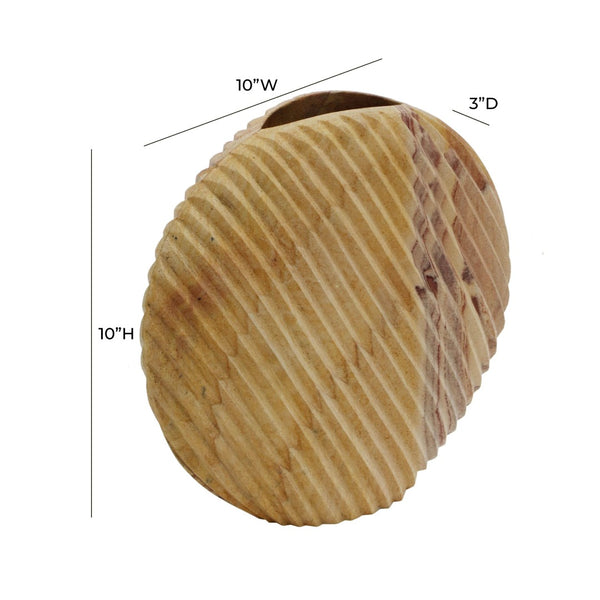 TOV Furniture Saava Shell Stone Vase - Handcrafted Sandstone Art Piece for Coastal Elegance & Floral Displays TOV-C18520