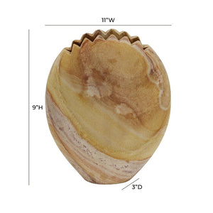 TOV Furniture Saava Handcrafted Sandstone Vase – Unique Shell-Shaped Décor Piece for Floral Arrangements & More TOV-C18522