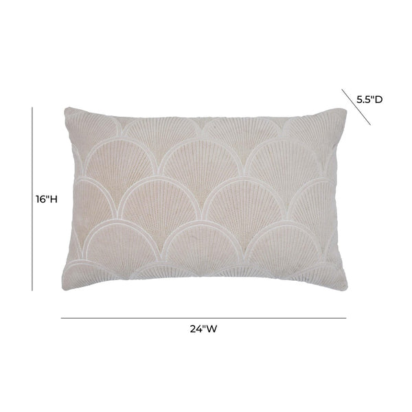 TOV Furniture Destiny 24"x16" Hand-Stitched White Woven Throw Pillow - Elegant Velvet Accent for Stylish Living Spaces TOV-C18532