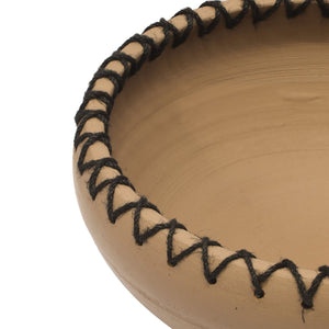 TOV Furniture Souk Natural Terracotta Bowl - Handcrafted Rustic Decor with Jute Trim for Timeless Wabi-Sabi Style TOV-C18566