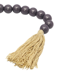 Harrison Wooden Candlestick - Artisan Crafted Totem Design with Textural Tassel for Elegant Decor