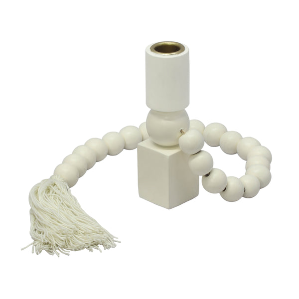 Harrison Cream Wooden Candlestick TOV-C18569 TOV Furniture