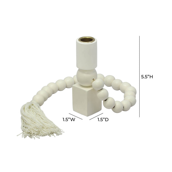 Harrison Cream Wooden Candlestick TOV-C18569 TOV Furniture