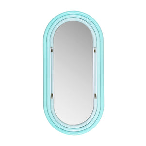 TOV Furniture Neon Oval Wall Mirror - Vibrant Iron Frame with Gold Accents for a Bold, Contemporary Style Blue / Large TOV-C18581