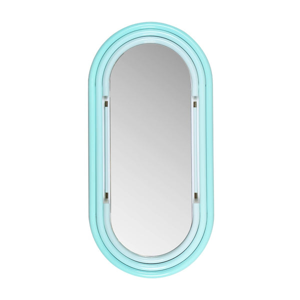TOV Furniture Neon Oval Wall Mirror - Vibrant Iron Frame with Gold Accents for a Bold, Contemporary Style Blue / Large TOV-C18581