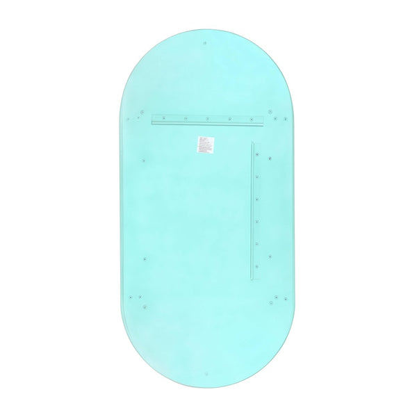 TOV Furniture Neon Oval Wall Mirror - Vibrant Iron Frame with Gold Accents for a Bold, Contemporary Style Blue / Large TOV-C18581