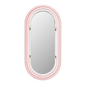 TOV Furniture Neon Oval Wall Mirror - Vibrant Iron Frame with Gold Accents for a Bold, Contemporary Style Pink / Large TOV-C18582