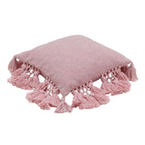 Stone Washed Blush Pink Cotton Tasseled Pillow TOV-C18588 TOV Furniture