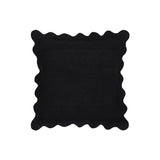 Scalloped Edge Black and White Cotton Velvet Throw Pillow TOV-C18602 TOV Furniture