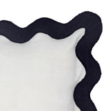 Scalloped Edge Black and White Cotton Velvet Throw Pillow TOV-C18602 TOV Furniture