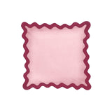 Scalloped Edge Magenta and Pink Cotton Velvet Throw Pillow TOV-C18603 TOV Furniture